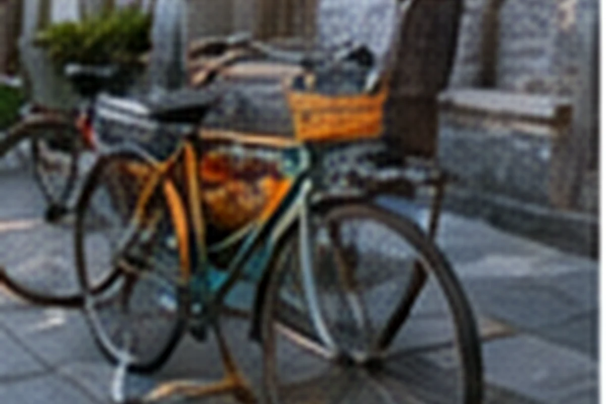 Bicycle and quiet old-town street for walkability